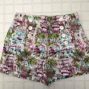 J Crew printed high waisted shorts